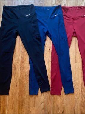 Eddie Bauer Black, Blue & Burgundy Leggings Set